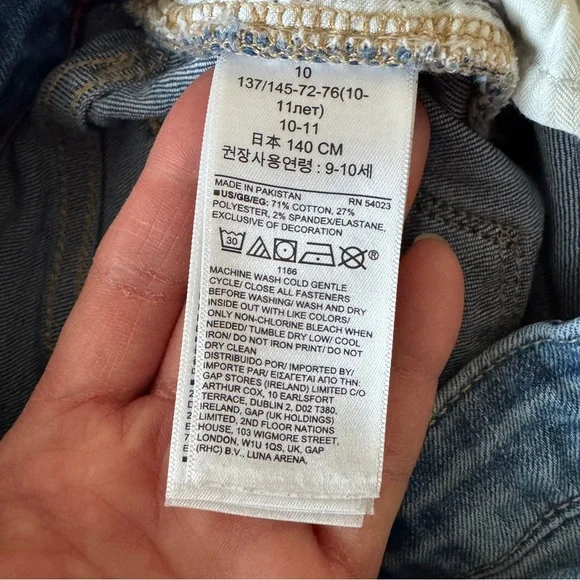 GAP Kids Jeans Stretch High Rise Jeggings Graphic Hearts Thunder Bolt Size 10 - Picture 7 of 9